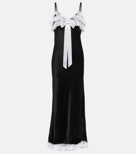 Rodarte Lace-trimmed silk maxi dress 1