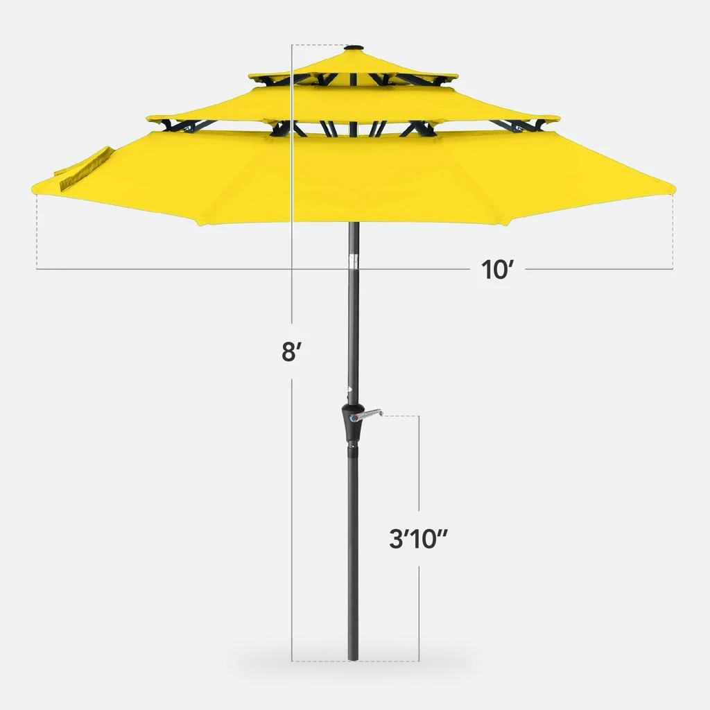 Shop 10ft 3-Tier Patio Umbrella, Market Sun Shade w/ Tilt Adjustment, Easy Crank - Yellow on Sale at BeyondStyle Get 41% Off 10ft 3-Tier Patio Umbrella, Market Sun Shade w/ Tilt Shop 10ft 3-Tier Patio Umbrella, Market Sun Shade w/ Tilt Adjustment, Easy Crank - Yellow on Sale at BeyondStyle Get 41% Off 10ft 3-Tier Patio Umbrella, Market Sun Shade w/ Tilt
