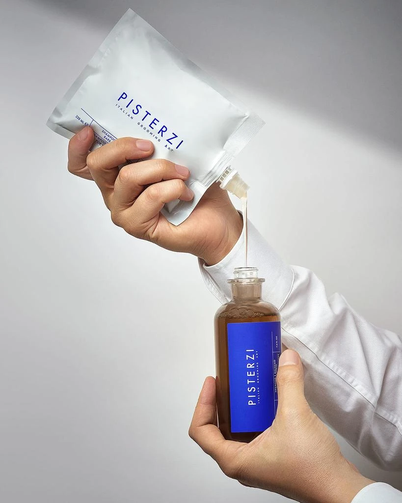 PISTERZI Shampoo And Conditioner For Beard And Hair Refill Pouch, 7.4 oz. 2