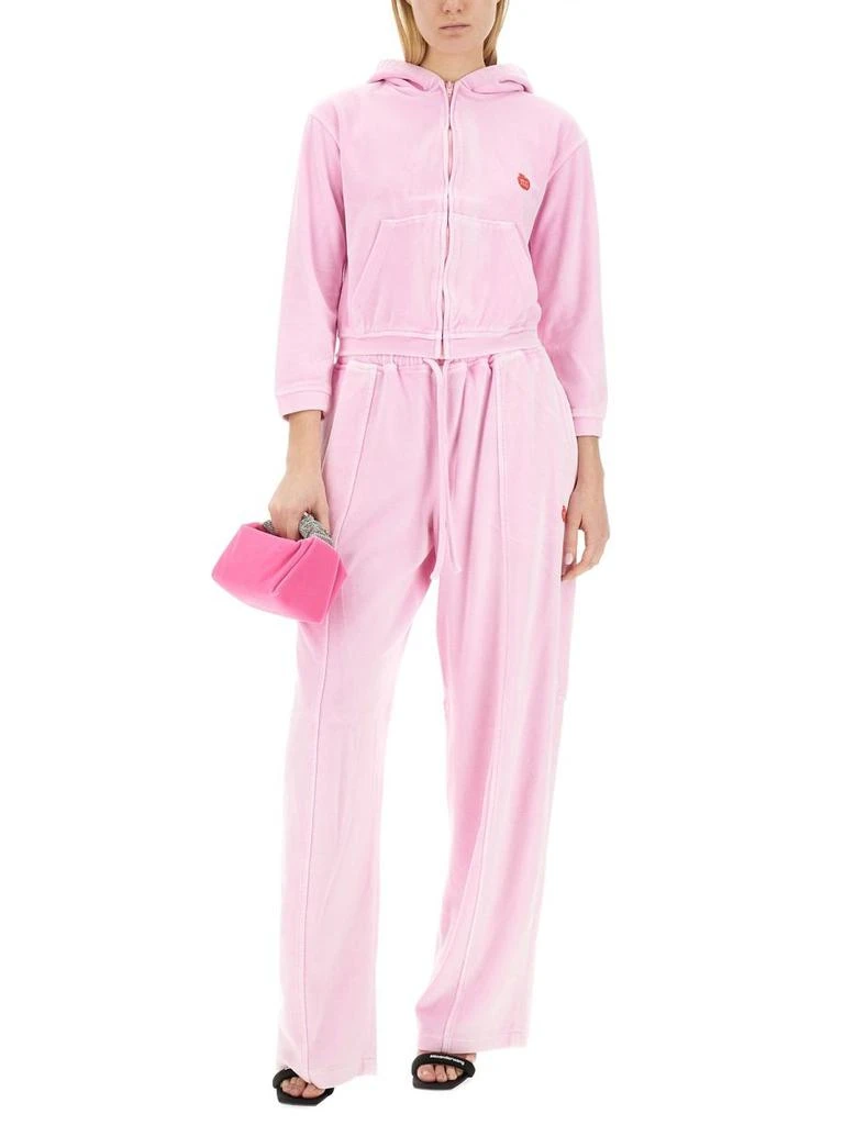 Alexander Wang T By Alexander Wang Zipped Velvet Hoodie 3