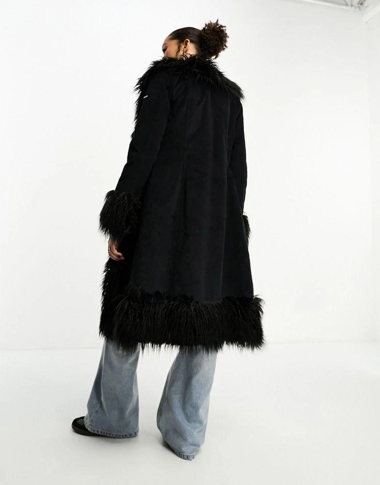 Superdry Superdry vintage long coat in black 2