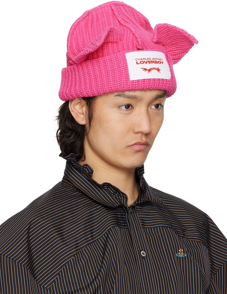Charles Jeffrey Loverboy Pink Chunky Ears Beanie 2