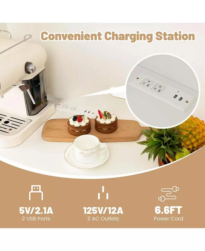 Costway 4-Door 71

 Kitchen Buffet Pantry Storage Cabinet w/Hutch Adjustable Shelf 8