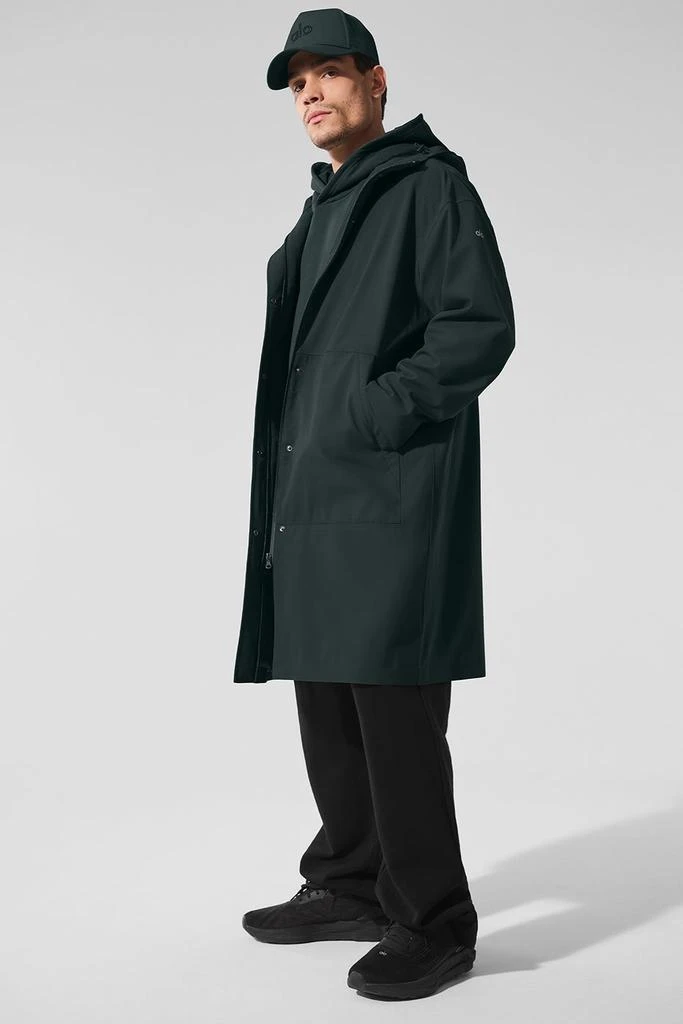 Alo Rain Or Shine Long Coat - Charcoal Green 1
