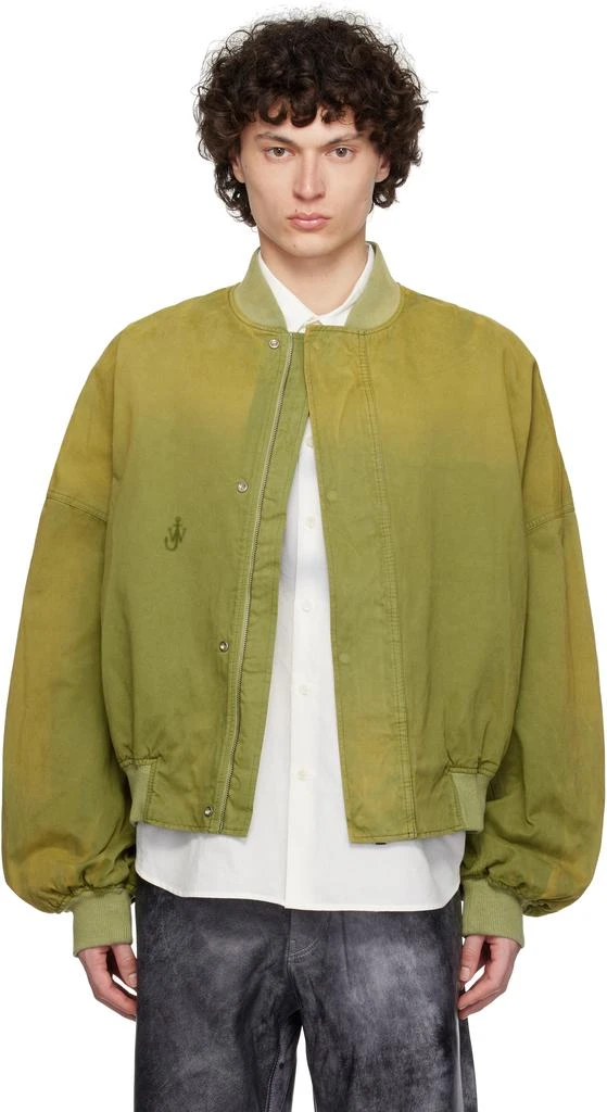 JW Anderson Green Relaxed Cotton Bomber Jacket 1