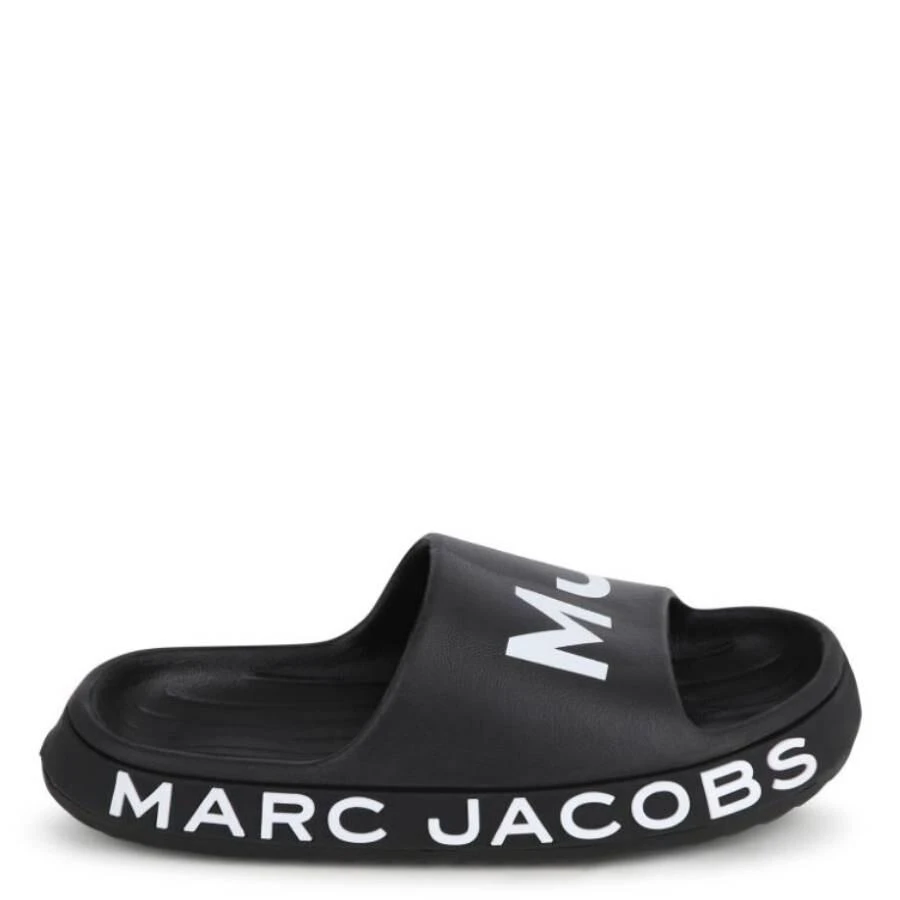 Marc Jacobs Marc Jacobs Kids Aqua Logo-Print Slides