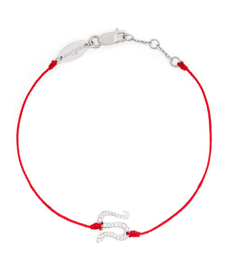 Redline White Gold and Diamond Snake String Bracelet