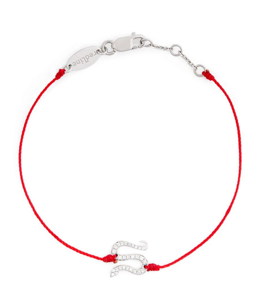 Redline White Gold and Diamond Snake String Bracelet 1