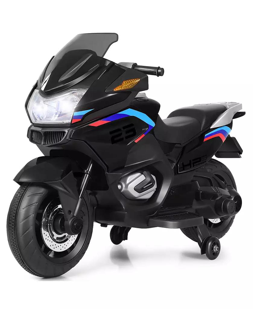 Costway 12V Kids Ride On Motorcycle Electric Motor Bike w/ Training Wheels 
Light