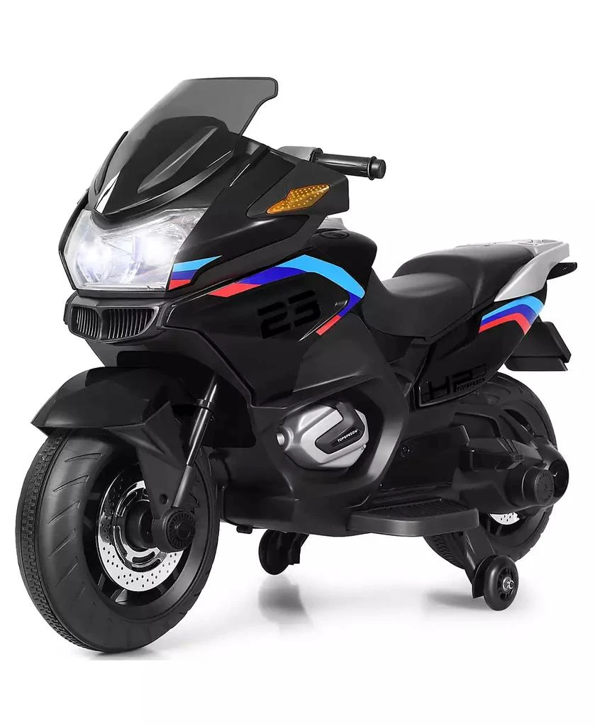 Costway 12V Kids Ride On Motorcycle Electric Motor Bike w/ Training Wheels 
Light 1
