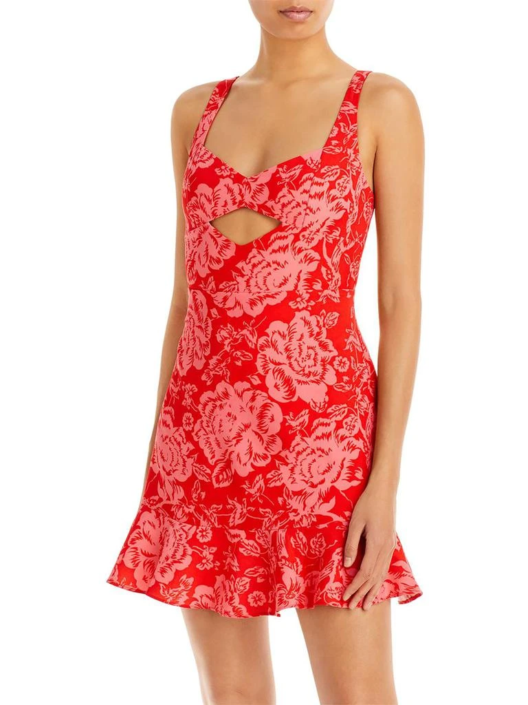 fitted lace wedding dress Buy BCBGMAXAZRIA Women's Kathryne Side Cut-Out Dress, Bright Poppy Combo, 0  at Amazon.in main image 1