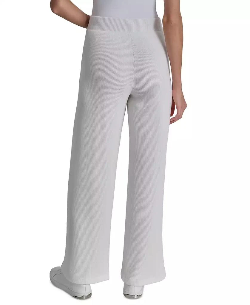 DKNY Women's Brushed Rib-Knit Straight-Leg Pants 2