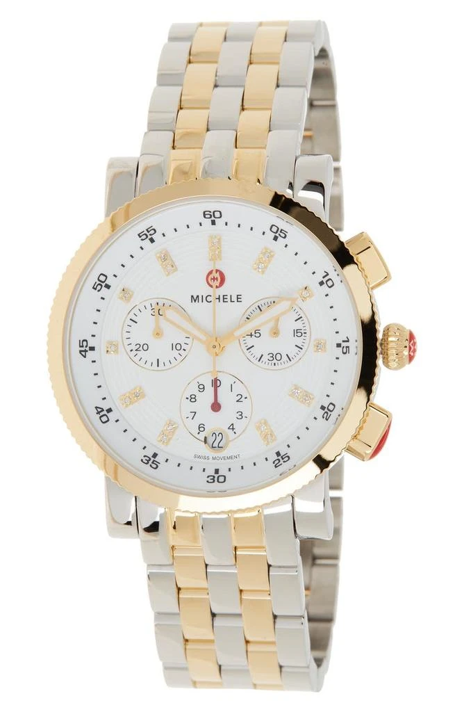 Michele Women's Diamond Accent Two-Tone Sport Sail Watch, 38mm - 0.06ctw 4