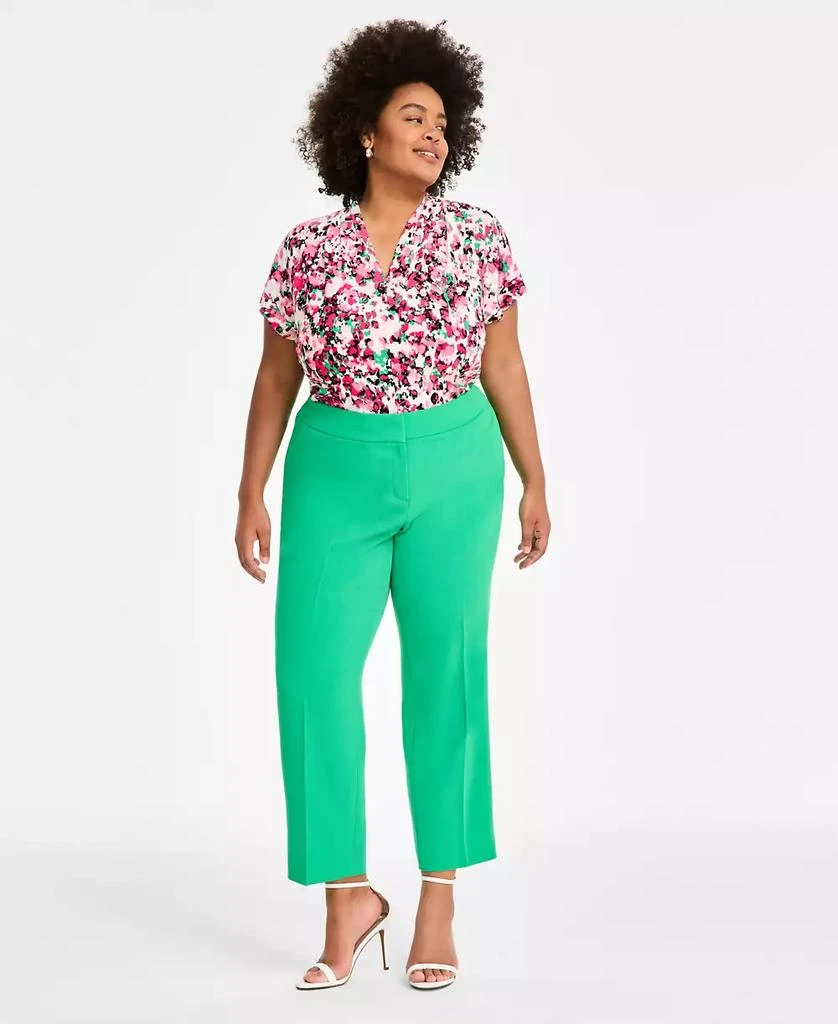 Kasper Plus Size Stretch-Crepe Straight-Fit Suit Pants 1