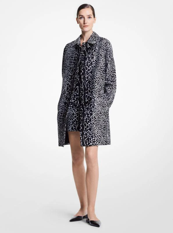 Michael Kors Ocelot Cotton and Silk Jacquard  Balmacaan 1