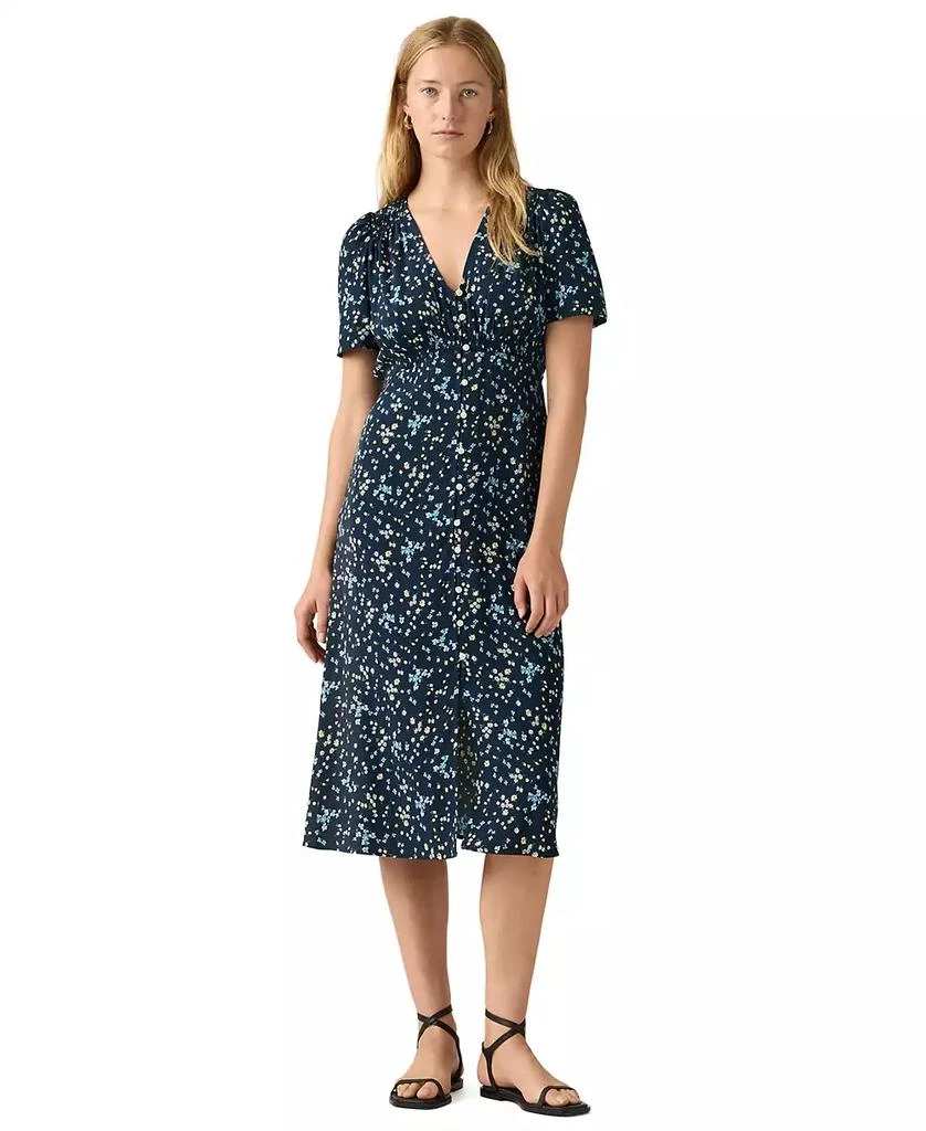 silk midi dress blue Mila Silk Sleeveless Midi Dress in Dusty Blue By DISSH