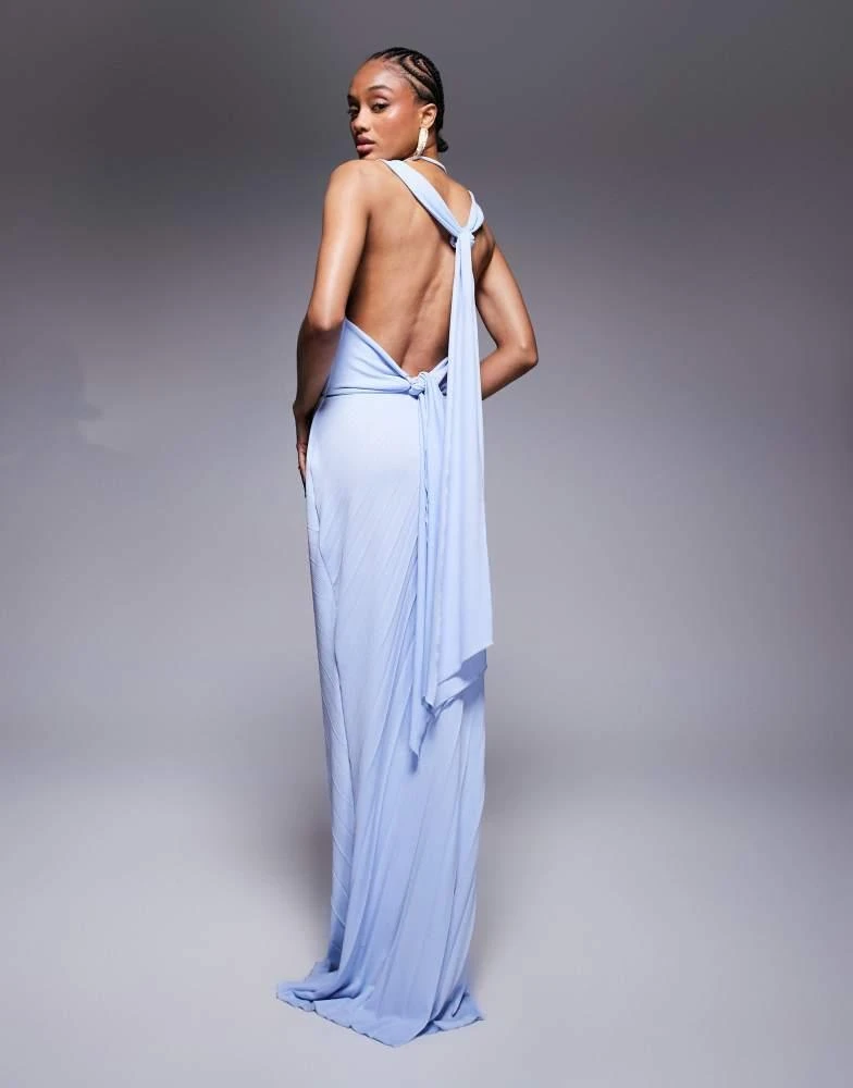 Shop ASOS DESIGN Tall pleated slash neck maxi dress with knotted back  detail in light blue on Sale at BeyondStyle  Get 21% Off ASOS DESIGN Tall  pleated slash neck maxi dress