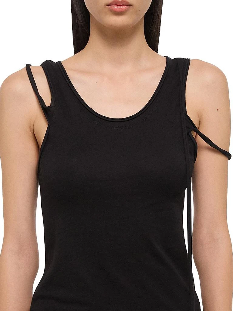 Helmut Lang Strap Draped Stretch Cotton Tank 6