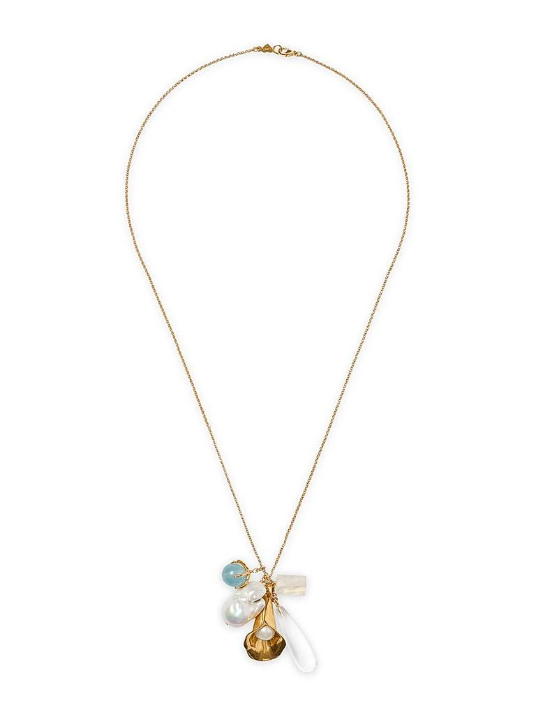 Chan Luu Rowena 18K-Gold-Plated Sterling Silver & Multi-Stone Charm Necklace 2
