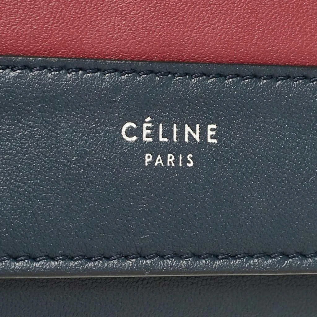 Celine Celine Navy Blue/Burgundy Leather Frame Trifold Wallet 16