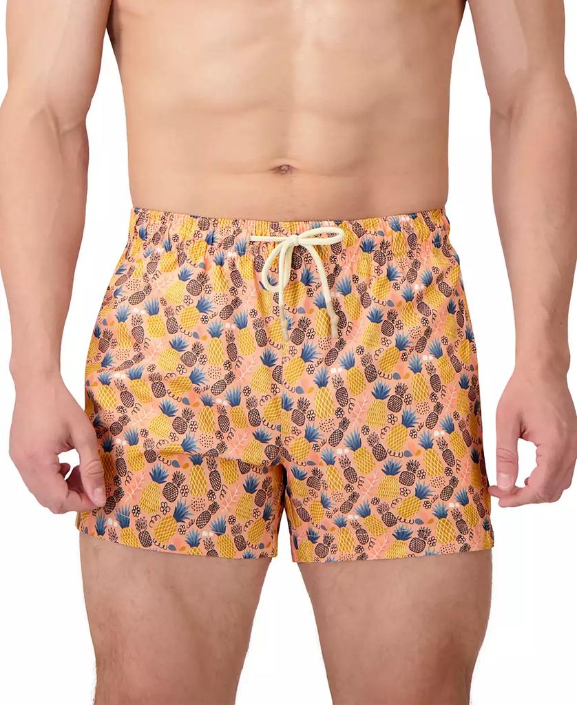 Sunset and Vines Men's Pineapple-Pattern Woven Swim Trunks