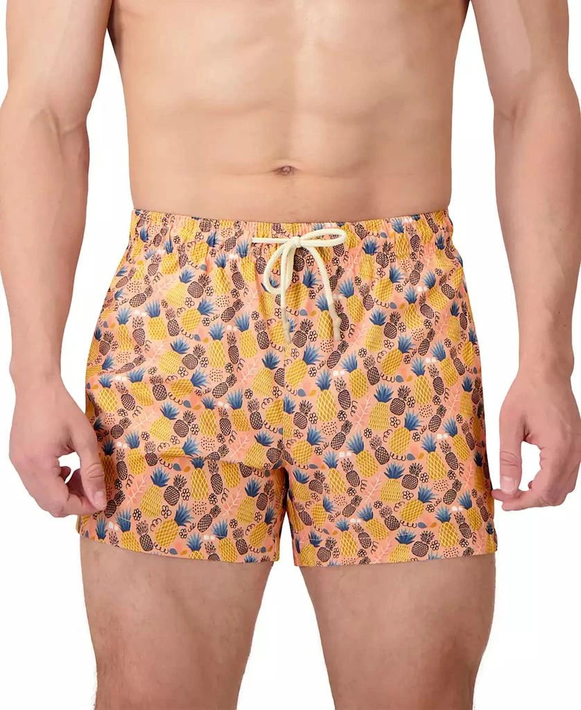 Sunset and Vines Men's Pineapple-Pattern Woven Swim Trunks 2
