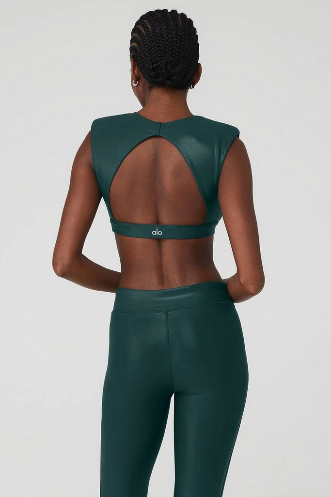 Alo Super Shine Flash Bra - Midnight Green 2