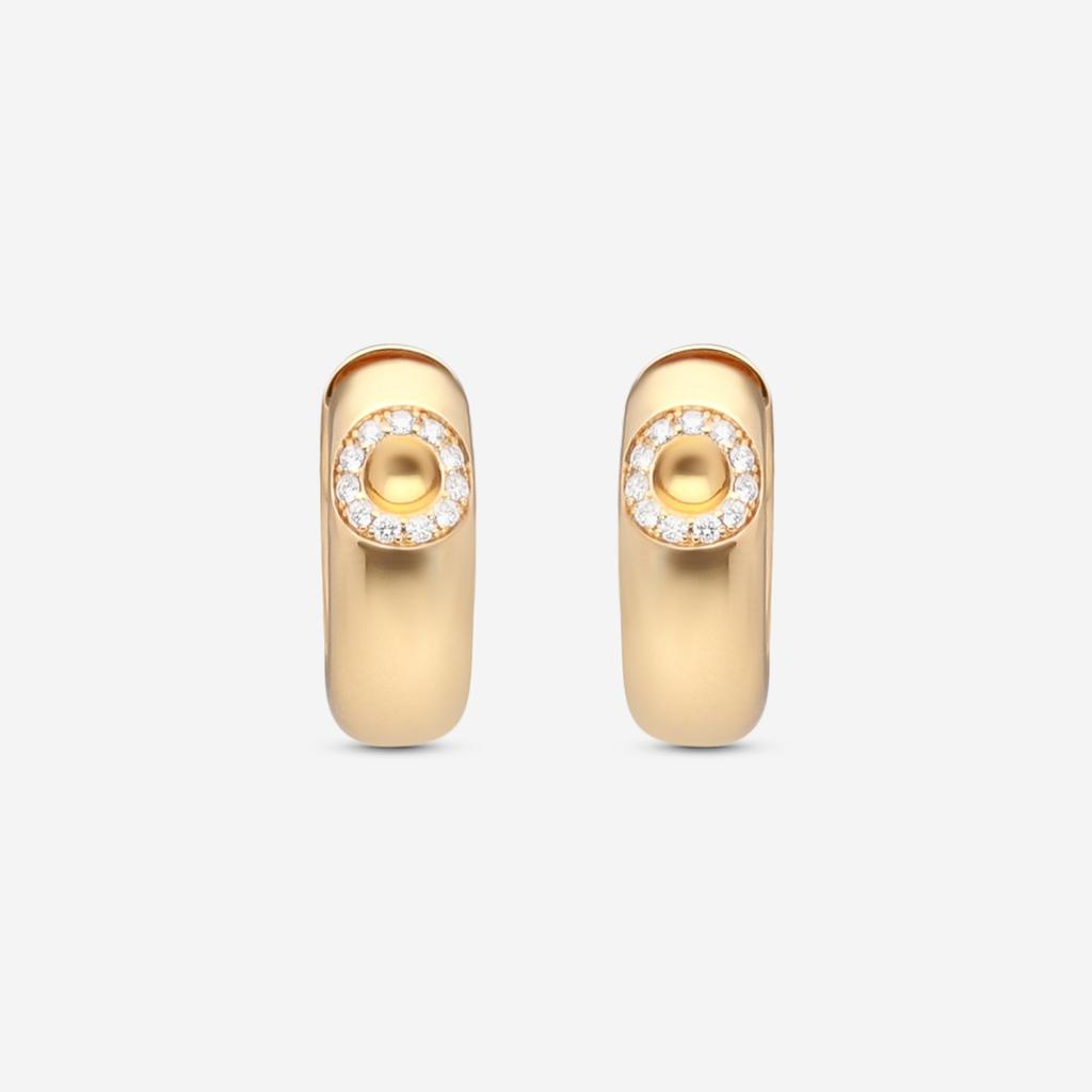 Roberto Coin Roberto Coin Pois Moi Luna 18K Rose Gold Diamond Outline Hoop Earrings 8883132AXERX