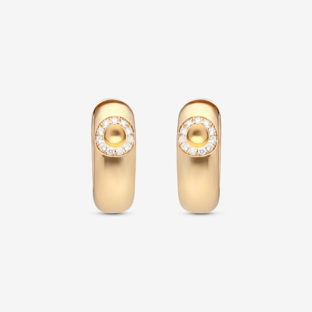 Roberto Coin Roberto Coin Pois Moi Luna 18K Rose Gold Diamond Outline Hoop Earrings 8883132AXERX 2