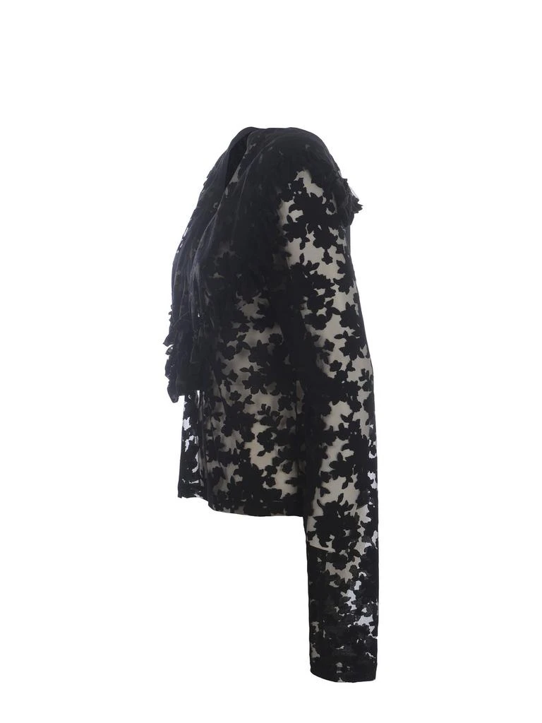 PHILOSOPHY di LORENZO SERAFINI Philosophy Di Lorenzo Serafini Floral-Motif V-Neck Semi-Sheer Blouse 3