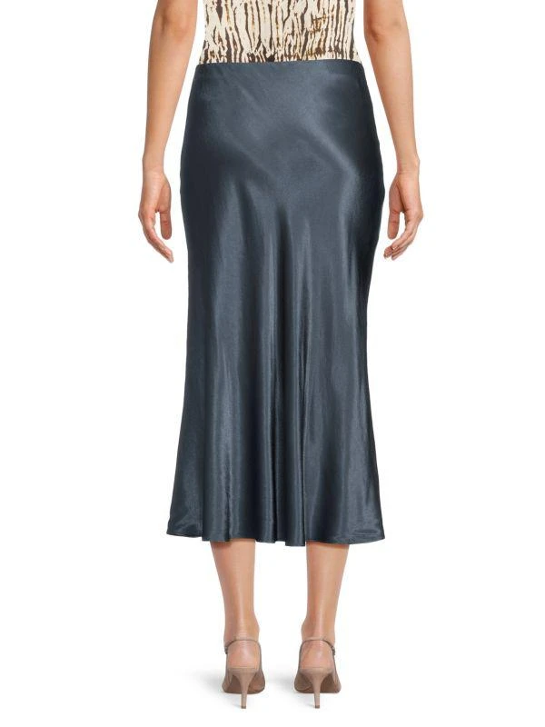 Rails Satin Side-Slit Midi-Skirt 2