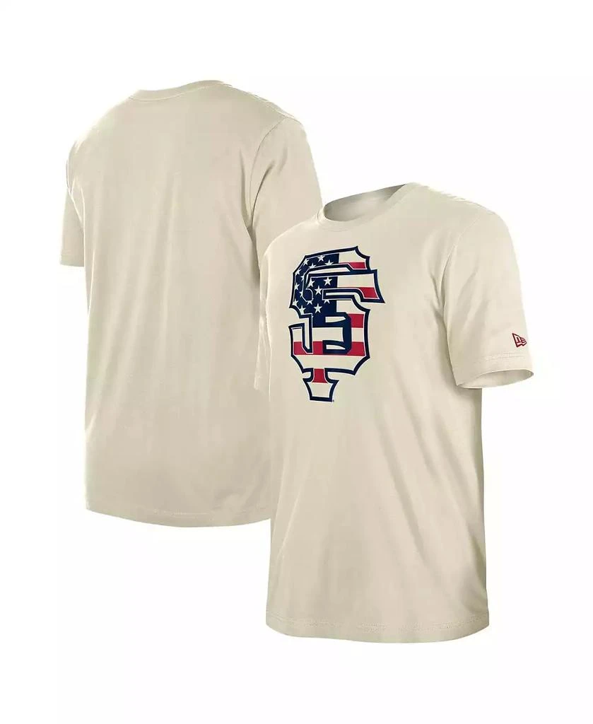 New Era Men's Cream San Francisco Giants Americana Flag Fill T-Shirt 1