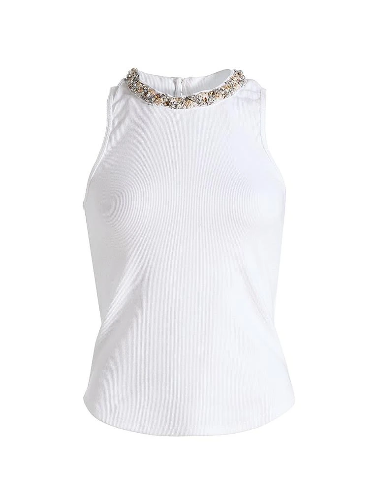 Cinq à Sept Lizzie Encrusted Braid Necklace Tank