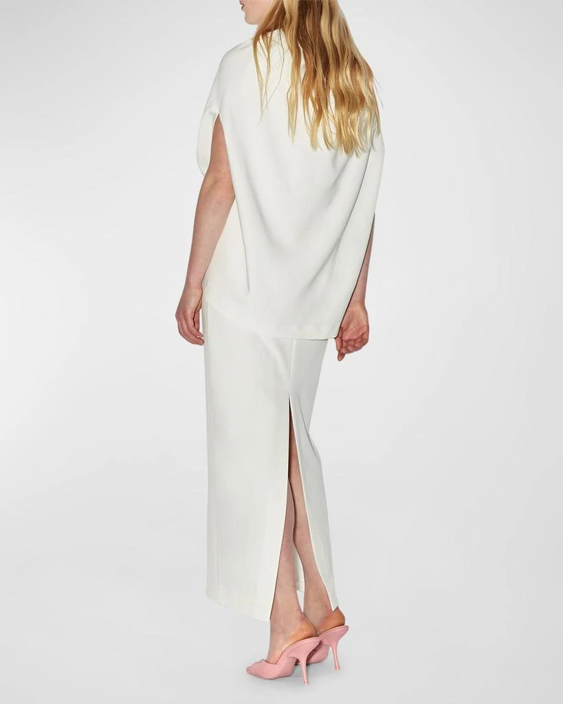 Bernadette Ruched Waist Long Cape Dress 4