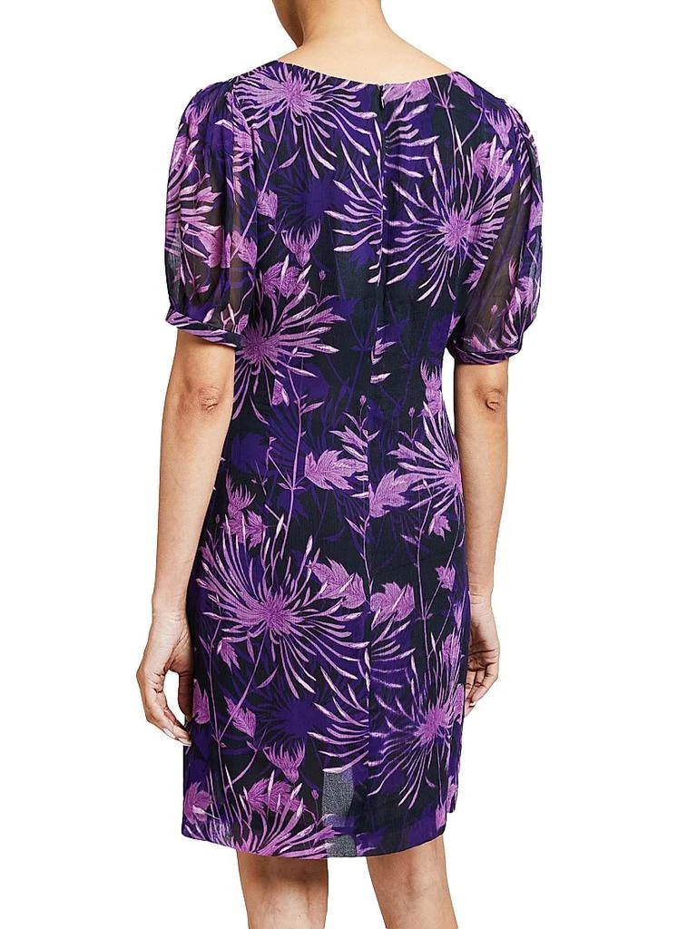 Santorelli Floral Crinkle Georgette Minidress 4