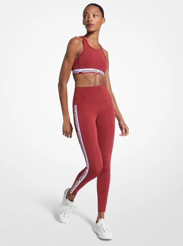 Michael Kors Stretch Knit Logo Tape High-Waisted Leggings 1