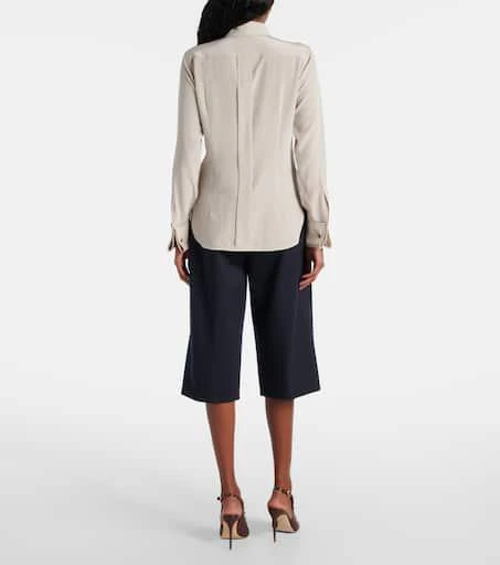 Max Mara Apollo bow-detail silk crêpe blouse 3