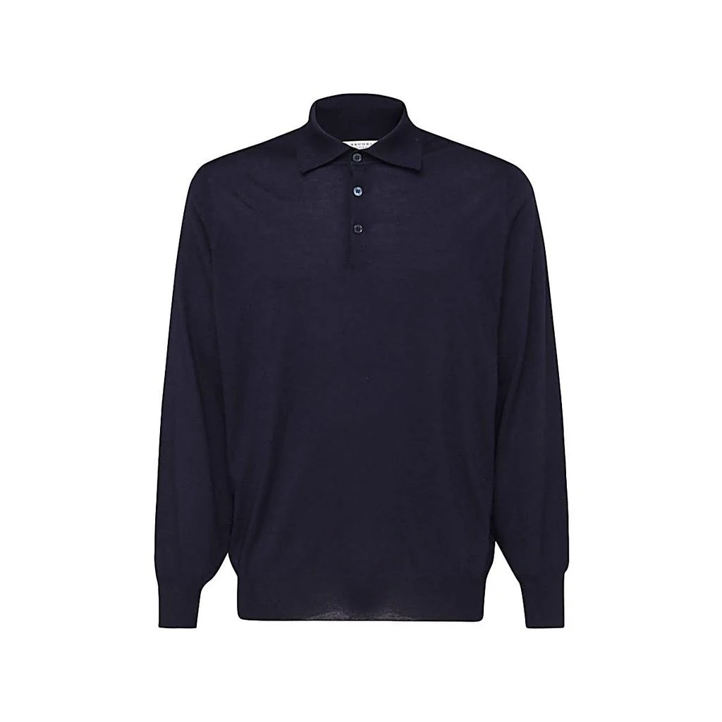 Brunello Cucinelli Brunello Cucinelli Long-Sleeved Knitted Polo Shirt from Cettire