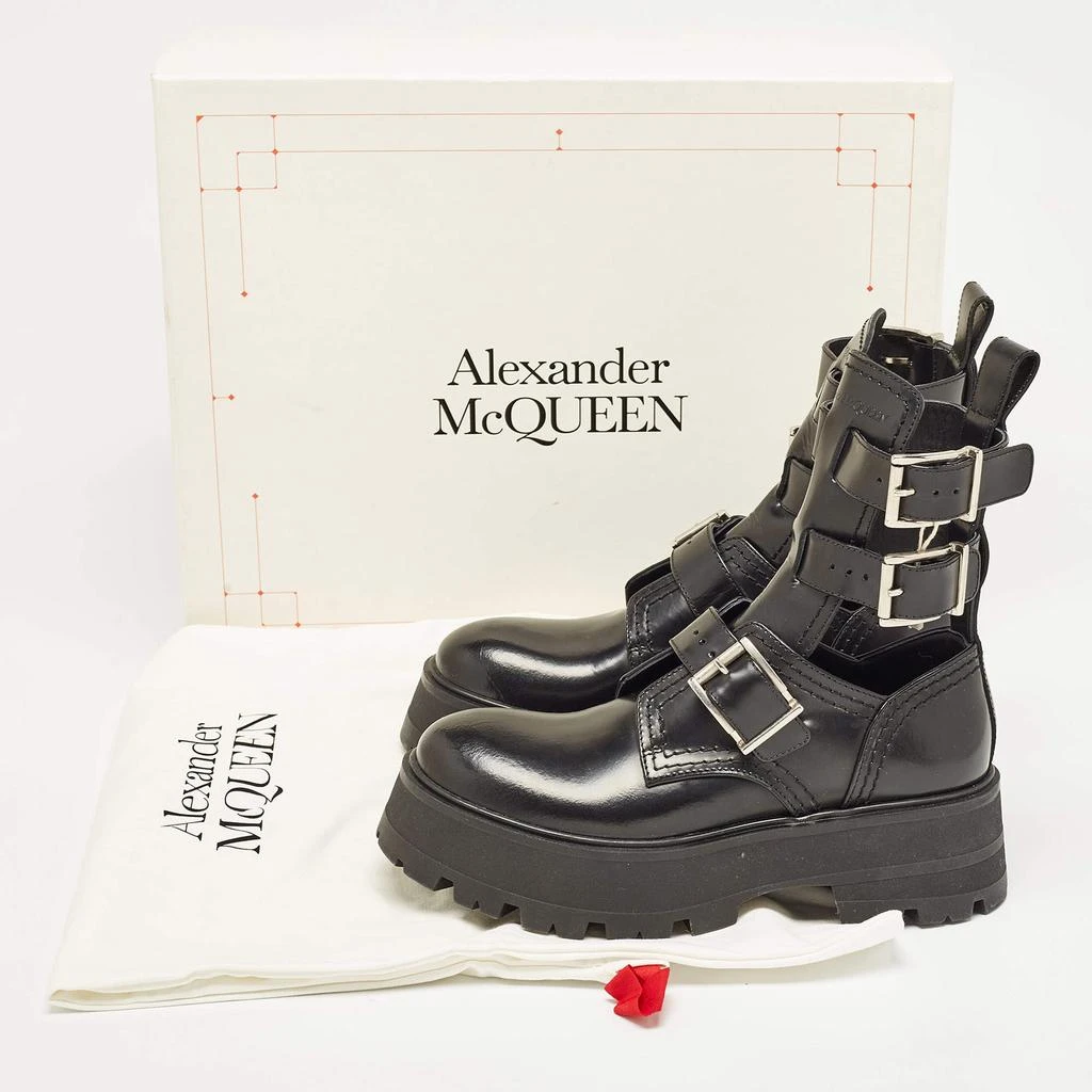Alexander McQueen Alexander McQueen Black Leather Rave Buckle Ankle Boots Size 37.5 9