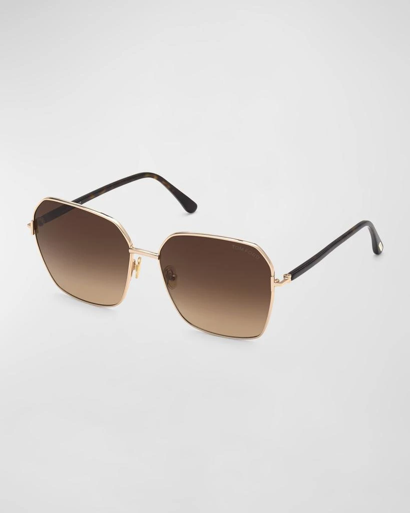 Tom Ford Claudia Geometric Metal/Acetate Sunglasses 1