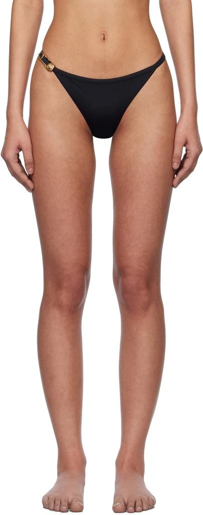 Versace Black Safety Pin Bikini Bottom 1