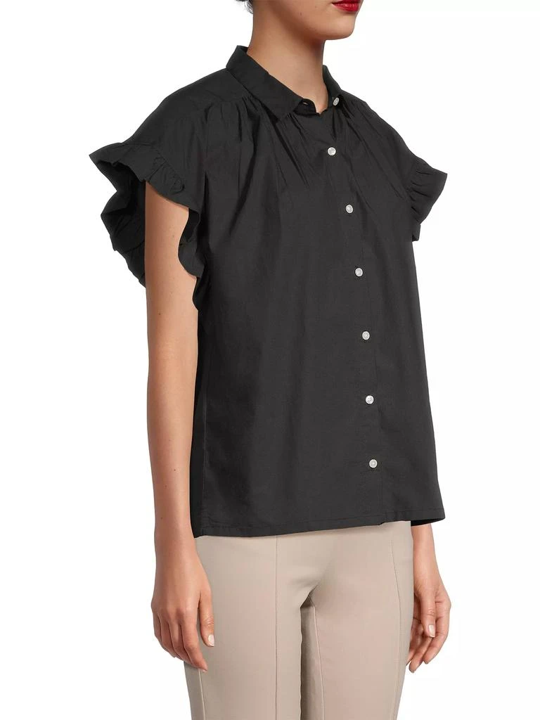 Birds of Paradis Marianne B Ruffled Cotton Button-Front Shirt 4