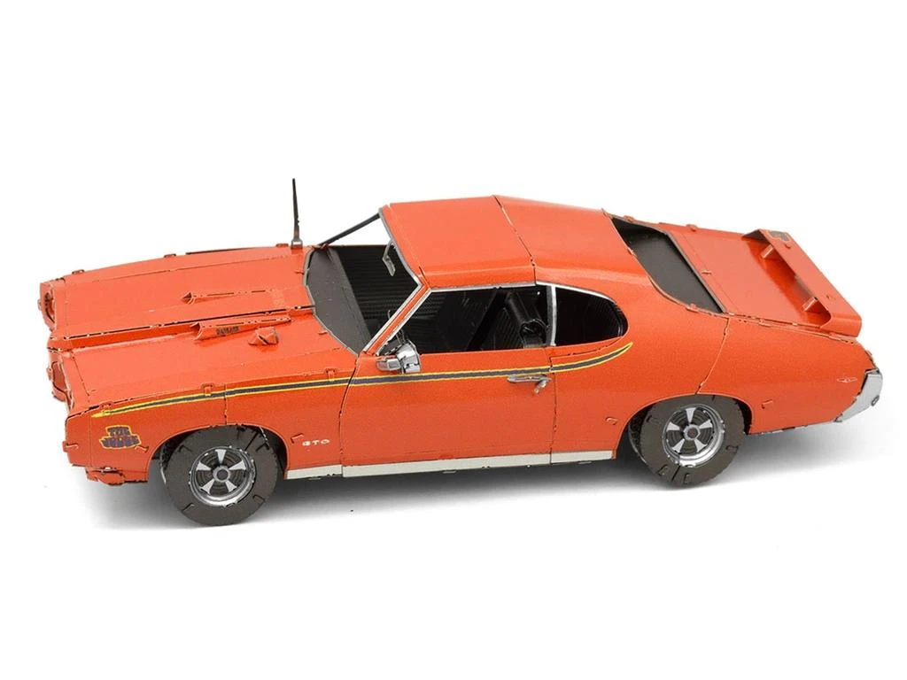 Metal Earth Model Kit 1969 Pontiac GTO Judge Orange with Black Stripes (Moderate Difficulty) Steel Model by 2