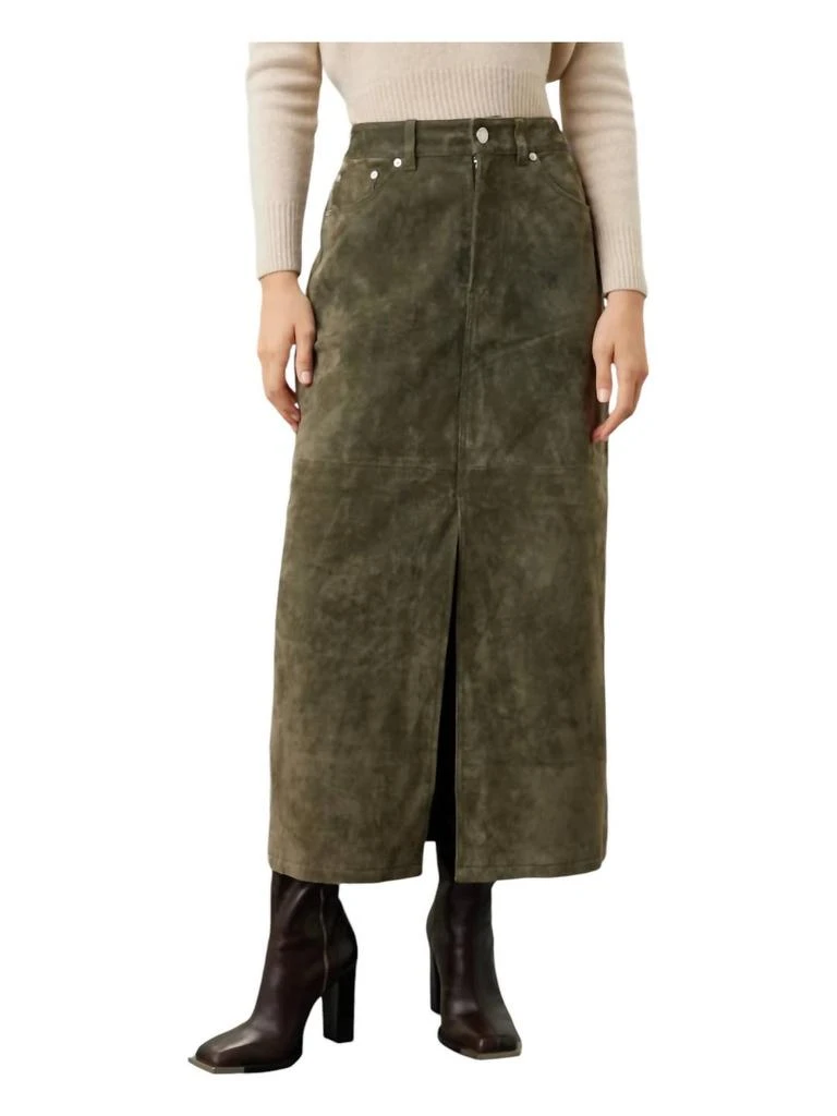 Blank NYC Suede Maxi Skirt In Hunter 1