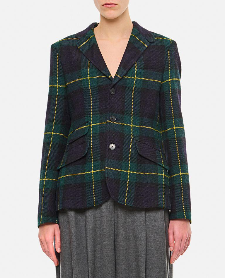 Ralph Lauren PLAID WOOL JACKET WITH FRINGES - Jackets