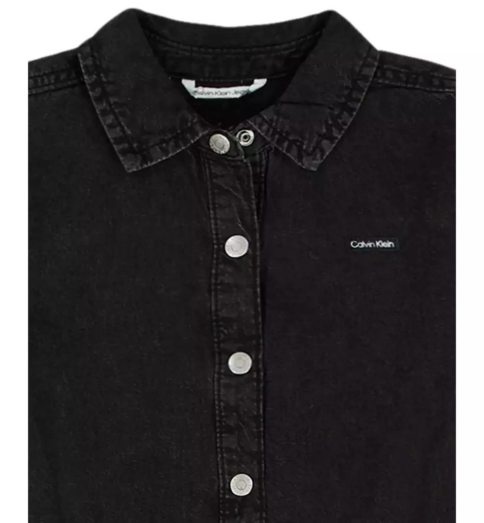 Calvin Klein Girls' 7-16 Long-Sleeve Denim Shirt Dress 3