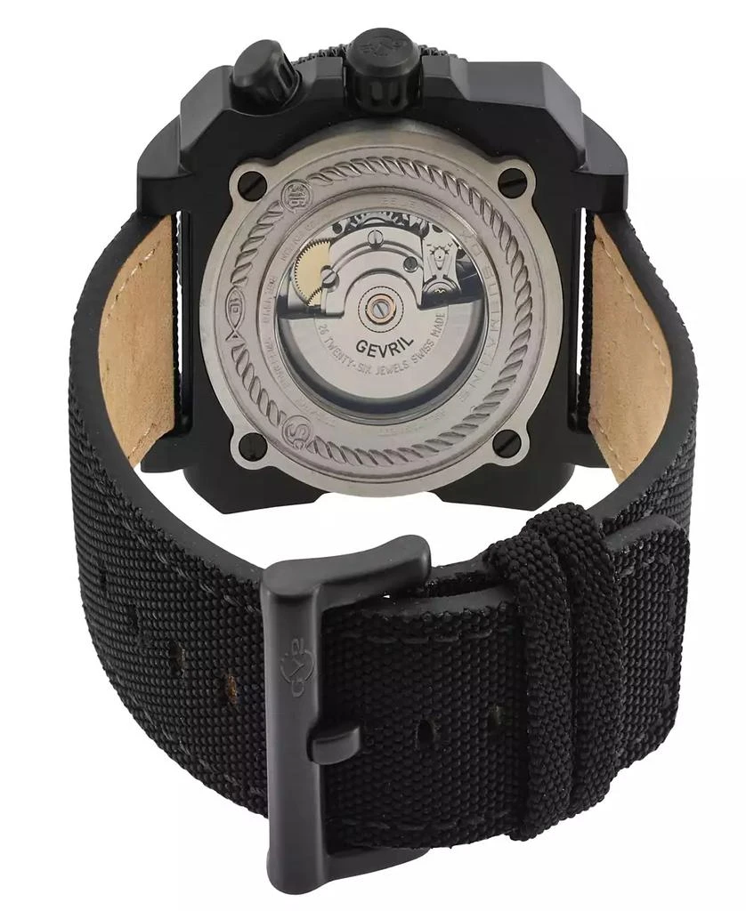 Gevril Men's XO Submarine Black Canvas Strap Watch 44mm 3