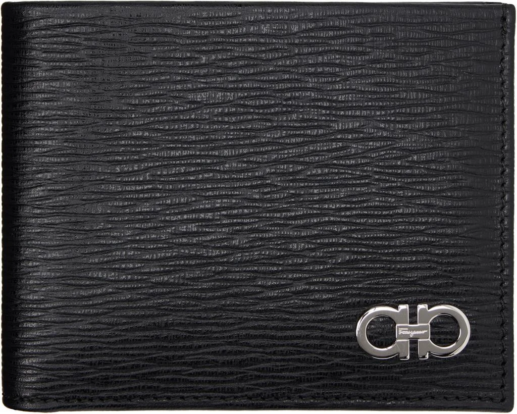 Salvatore Ferragamo Black & Blue Revival Gancio Bifold Wallet 1