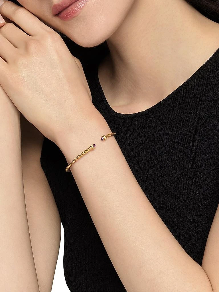 David Yurman Classic Cablespira Bracelet in 18K Yellow Gold and Diamonds 2