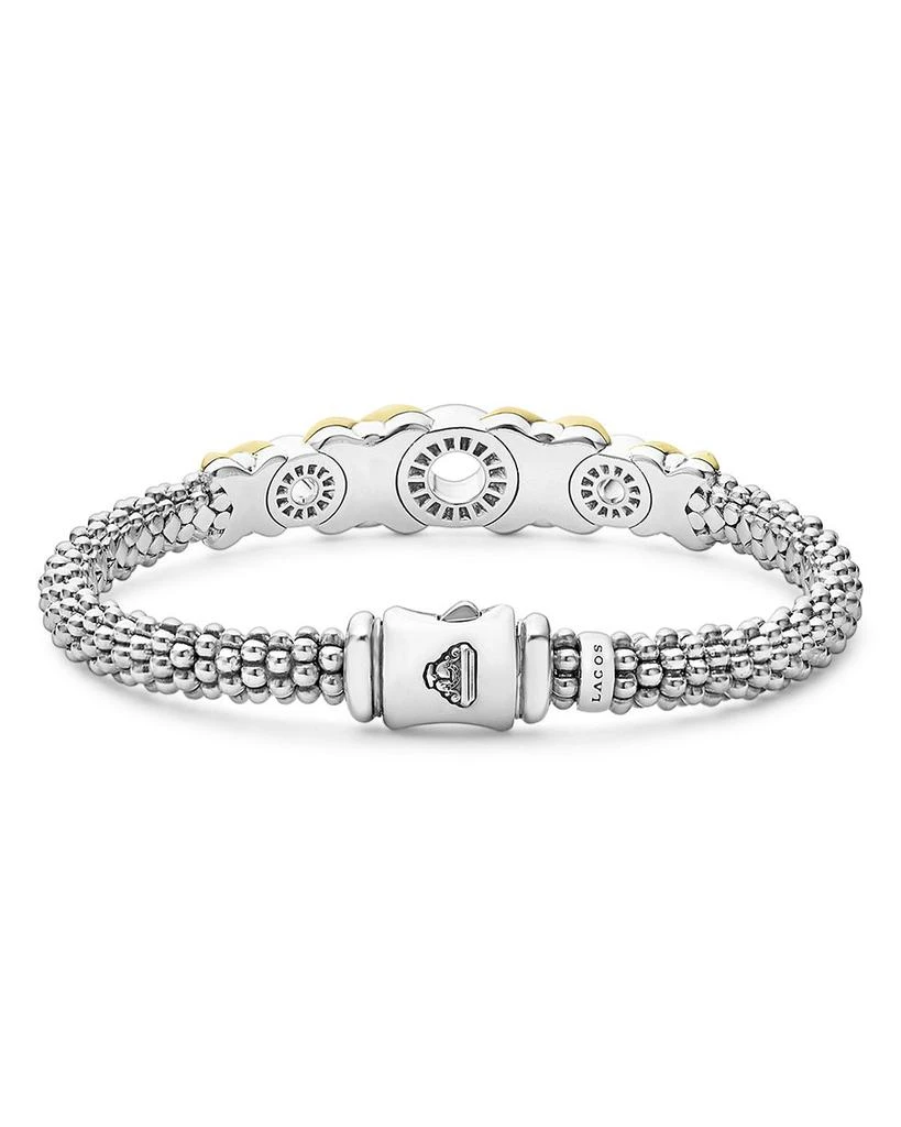 LAGOS 18K Yellow Gold & Sterling Silver Embrace Diamond XO Caviar Bead Bracelet 5